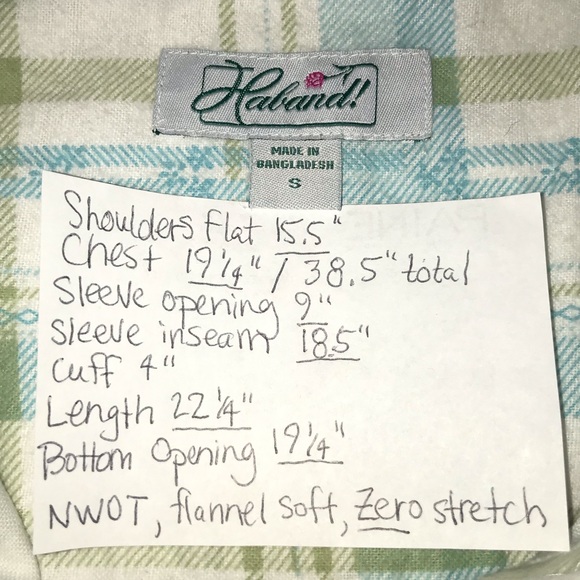 4/$20 Haband! NWOT Plaid flannel shirt - Picture 6 of 7